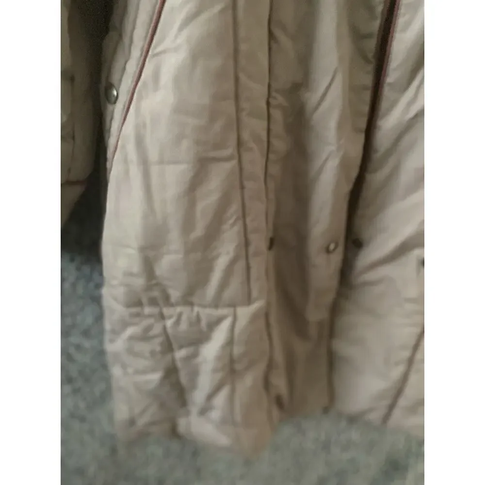 Vtg Mulberry Street Puffer Coat Gray Snap Hood 80s Joyce Stranger Things Size L